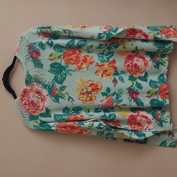 ISAAC MIZRAHI LIVE Floral Long Sleeve Button Down Sweater - Picture 8 of 10